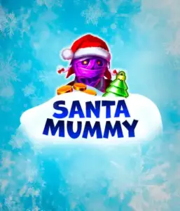  Experience the whimsical "Santa Mummy" slot game by Belatra, featuring a mummified Santa decked out in festive holiday attire. This vibrant image captures the mummy with a bright purple hue, wearing a Santa hat, amid snowy blue with icy snowflakes. The game's title, "Santa Mummy," is prominently displayed in large, cool blue letters.