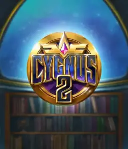 Experience the enchanting graphics of Cygnus 2 Slot by ELK Studios, featuring a luxurious emblem with a shining color scheme. With a backdrop of a starlit library setting, this graphic evokes the theme of exploration and mystery. 